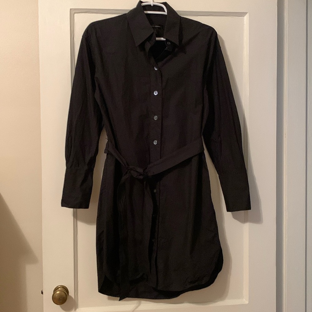 Womens Banana Republic Black Shirt Dress, Long Sleeve Size Small
